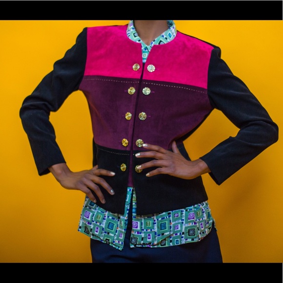 thc bleu lite Jackets & Blazers - Vintage color block jacket styled by @thcbleulite